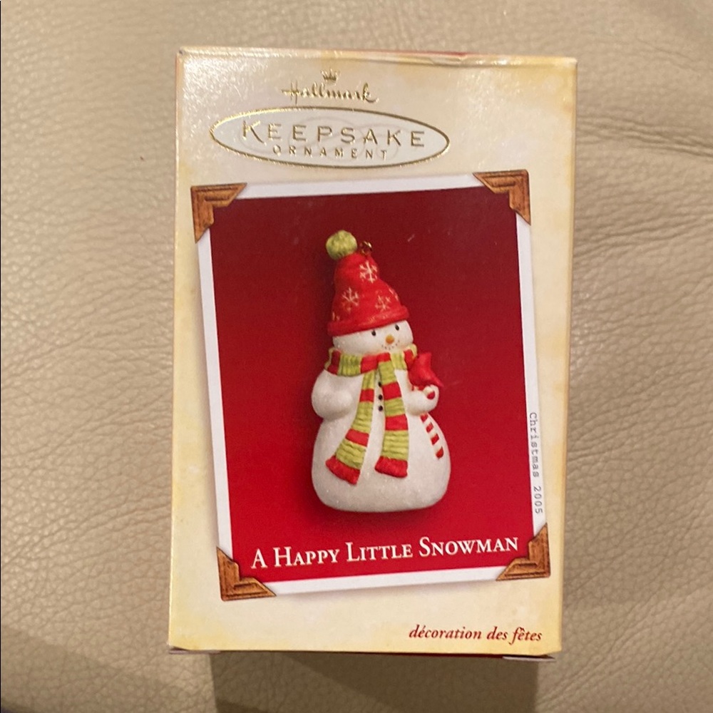 Hallmark Festive Snowman Ornament with Red and Green